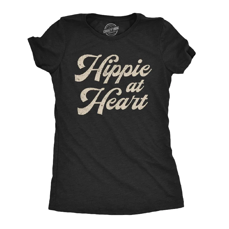 Hippie At Heart Women's T Shirt Trendy Women's Oversized