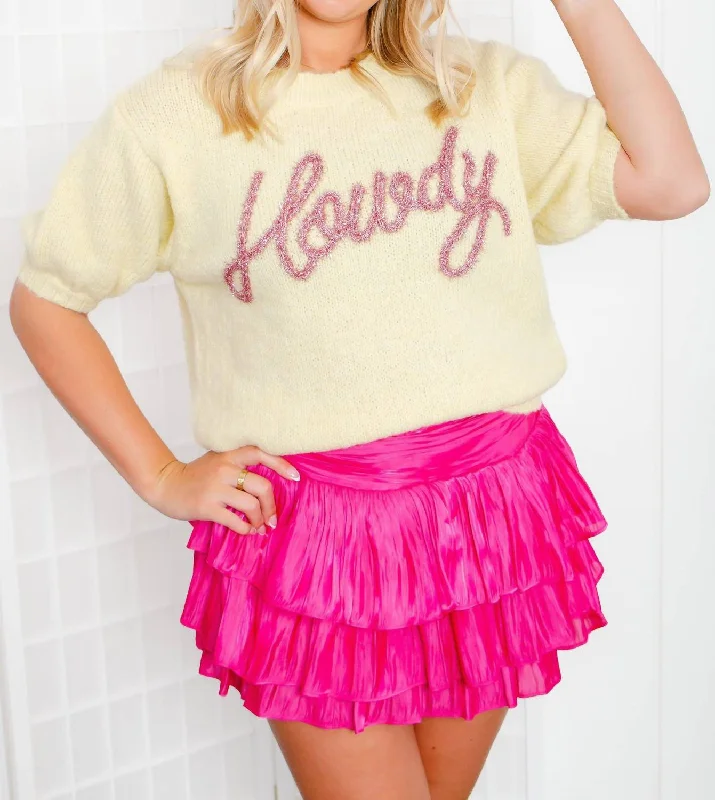 Queen Of Howdy Puff Sleeve Sweater In Beige Luxurious Women's High -  end