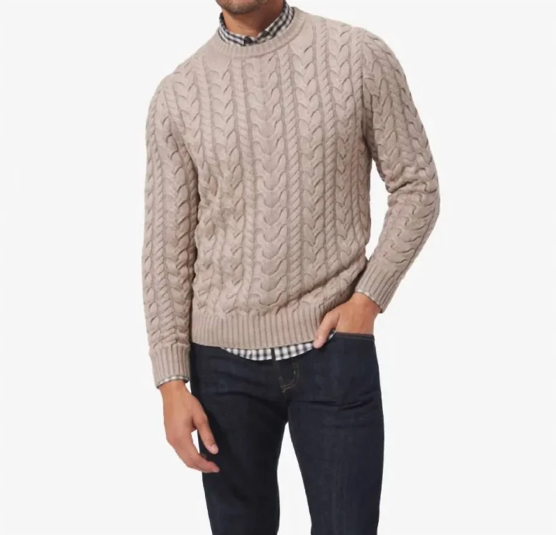 Redford Cable Knit Sweater In Vintage Khaki Artistic Women's Avant - 