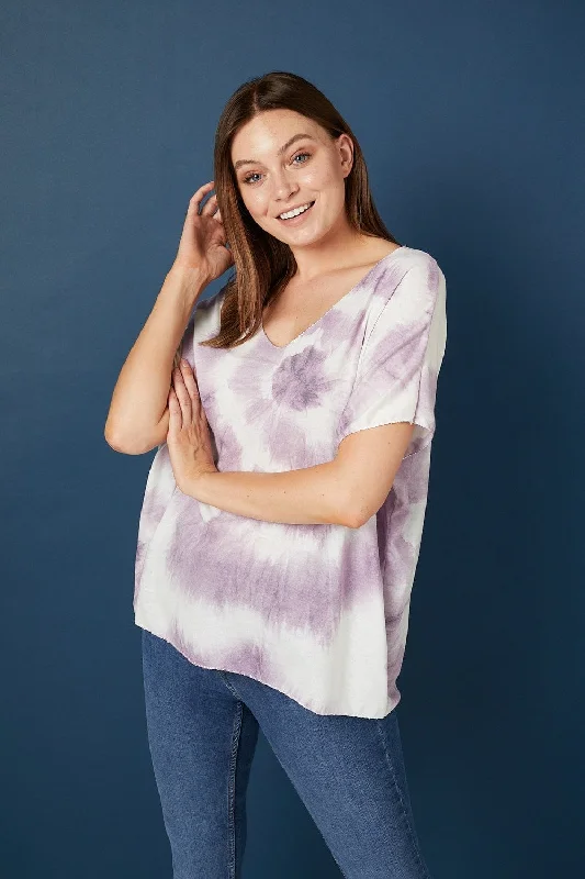 Tie Dye V-Neck T-Shirt French