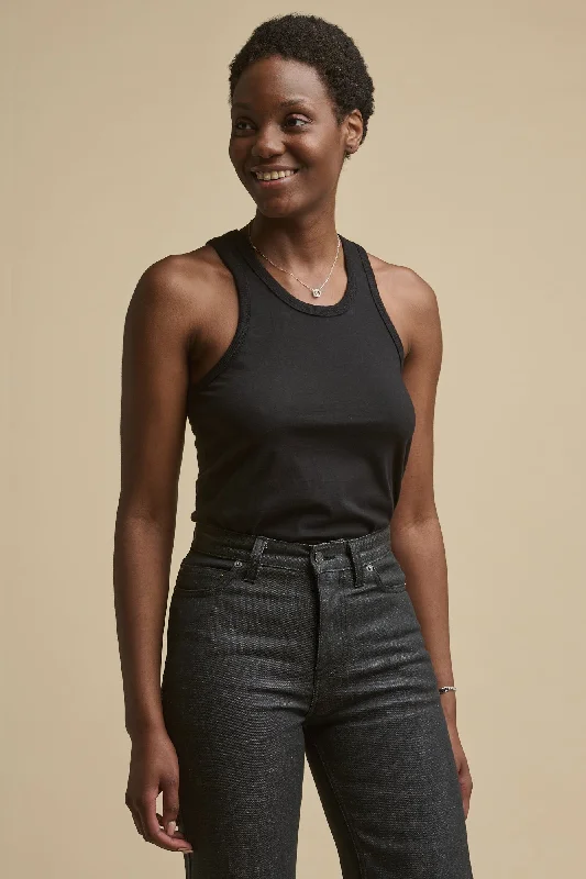 Womens Racer Back Vest Plastic Free - Black Modern Women's 
