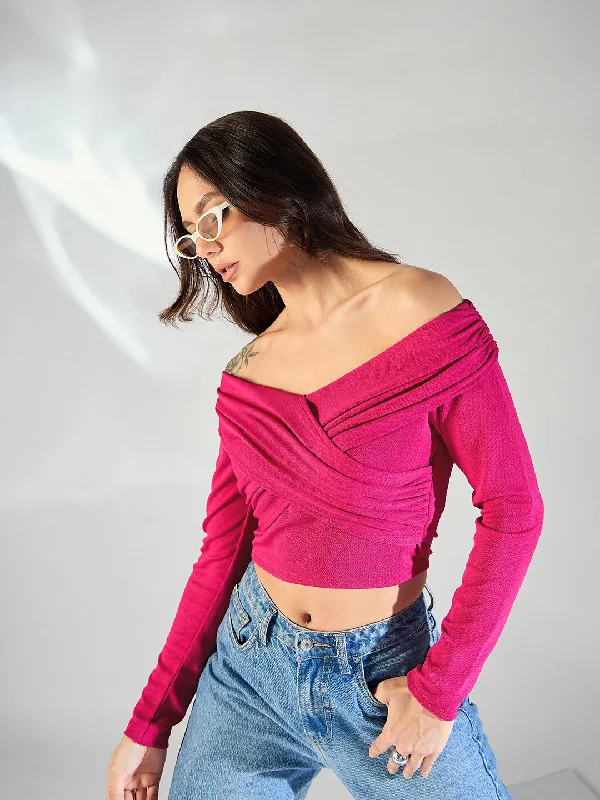 Wrap Style Bardot Top Modern Women's Tech