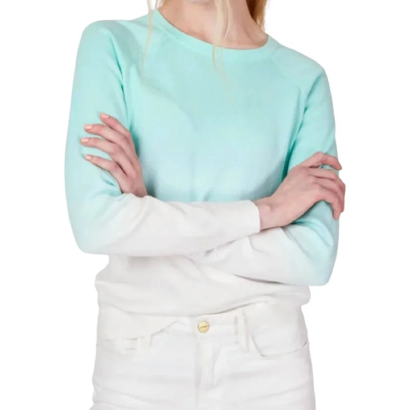 Dip Dye Crewneck Sweater In Sea Glass purpose