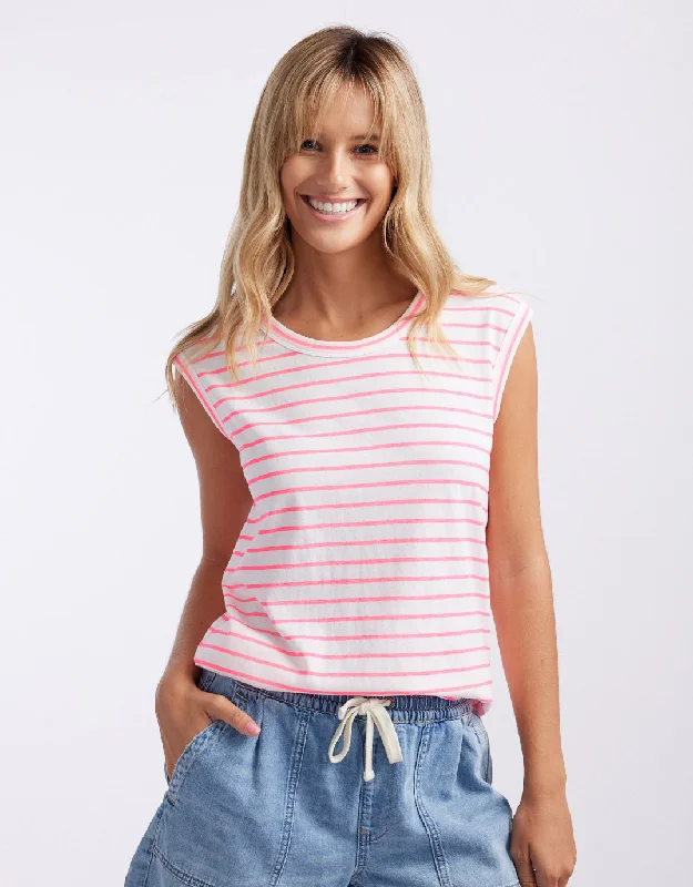 Neon Cali Tank - Neon Pink Geometric