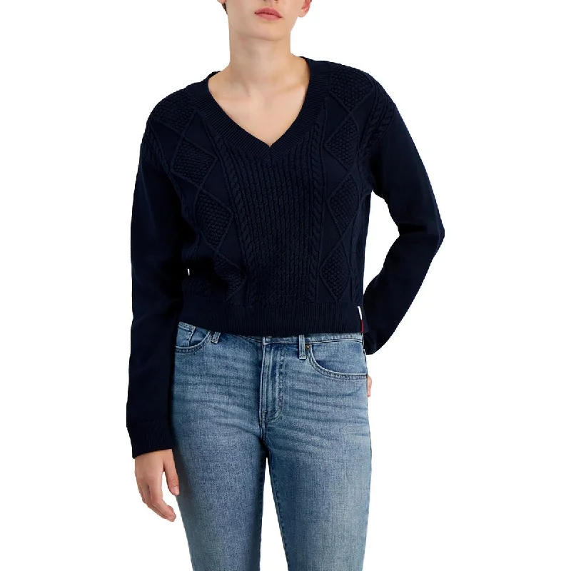 Womens Crew neck V-Neck Crewneck Sweater Hip Women's Retro