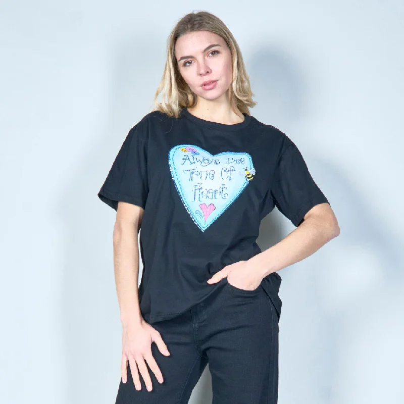 Heartfelt graphic tee wholesale Geometric