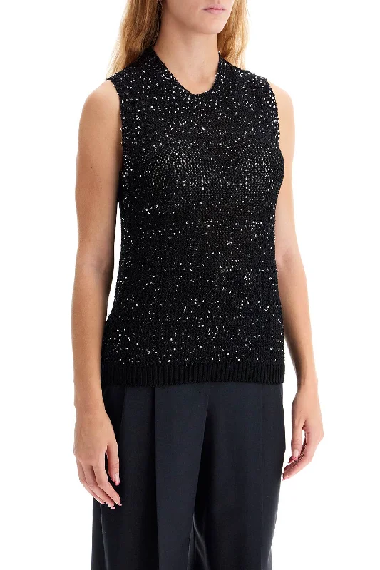 Golden Goose Knitted Vest With Sequins Embell Geometric