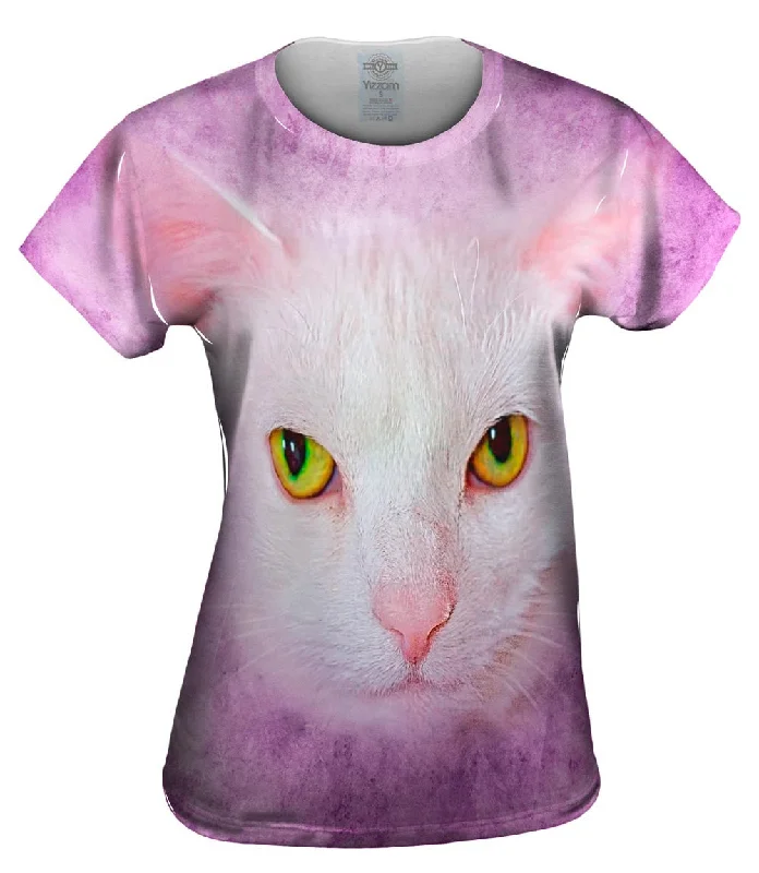 Yellow Eyed Cat Face Youthful Women's Pop