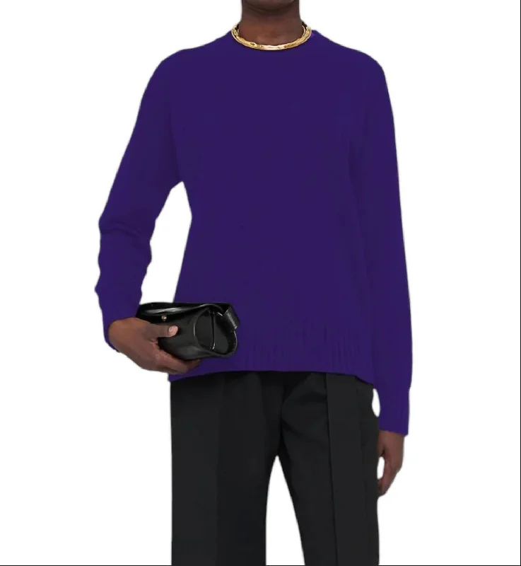 Crewneck Sweater In Purple European