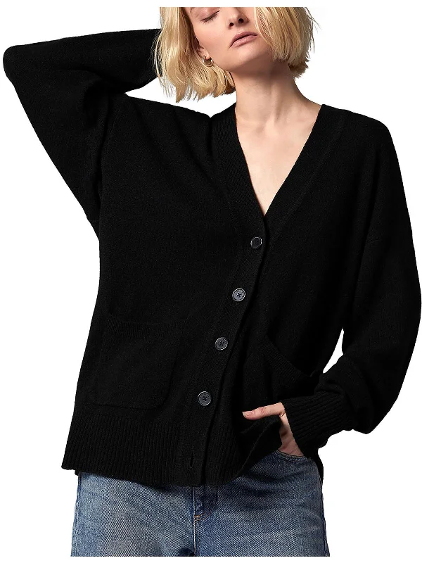 Clemence Womens Cashmere V-Nec Cardigan Sweater Rugged Women's Outdoor 