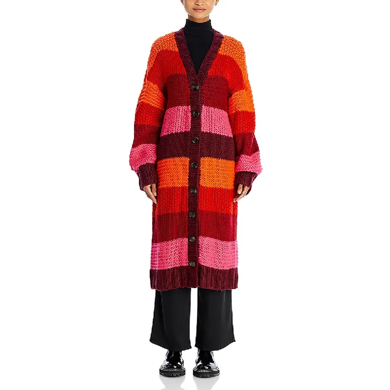 Womens Knitted Long Sleeve Cardigan Sweater Sleek Women's Metallic