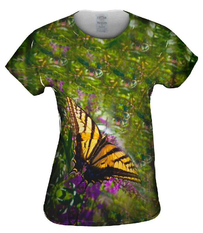 Yellow Striped Butterfly Edgy Women's Punk