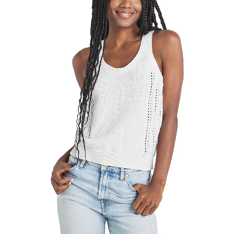 Ally Womens Cable Knit Scoop Neck Tank Top Sweater Sharp Women's Italian