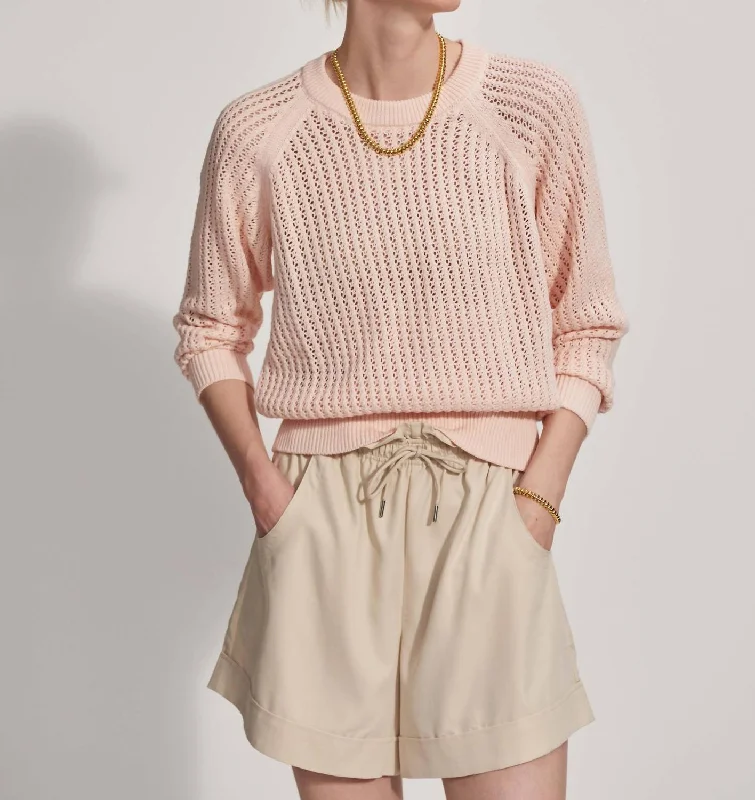 Clay Knit Sweater In Silver Peony Casual Women's Loose - fitting