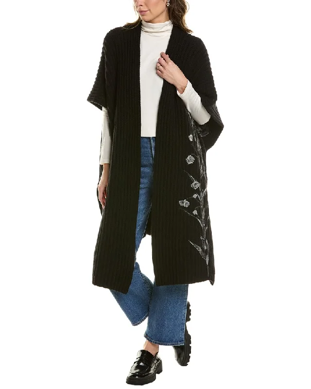 Valentino Wool & Cashmere-Blend Poncho Casual Women's Loose - fitting