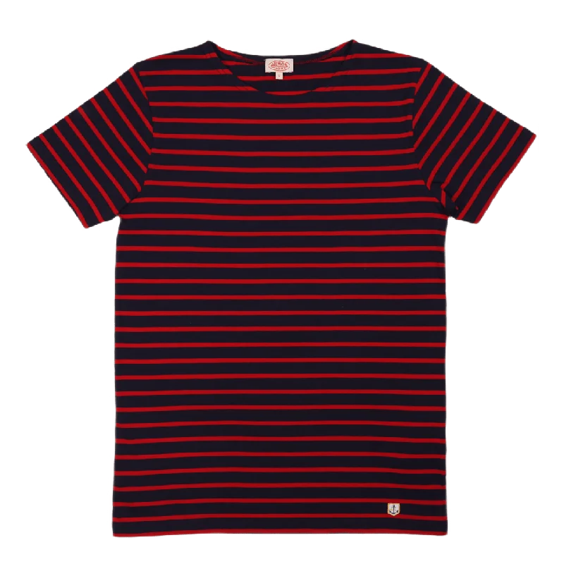 Striped Breton Shirt "hoëdic" Navire Navy/braise Red Sophisticated Women's Tailored