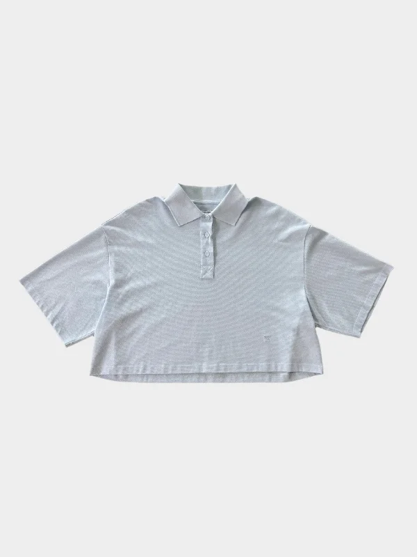 Light Blue Cropped Polo Earthy Women's 