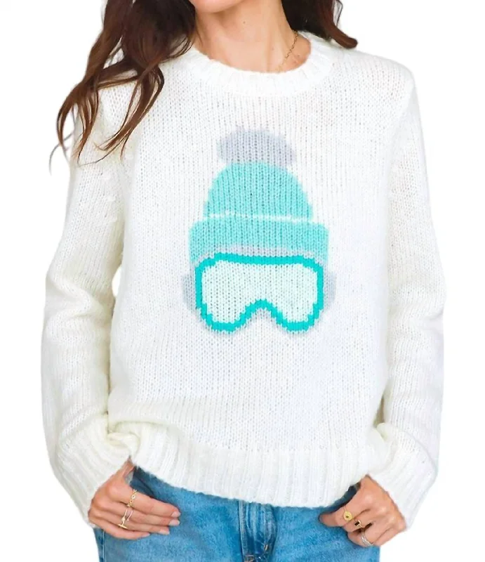 Ski Babe Sweater In Pure Snow Minimalist Women's Casual