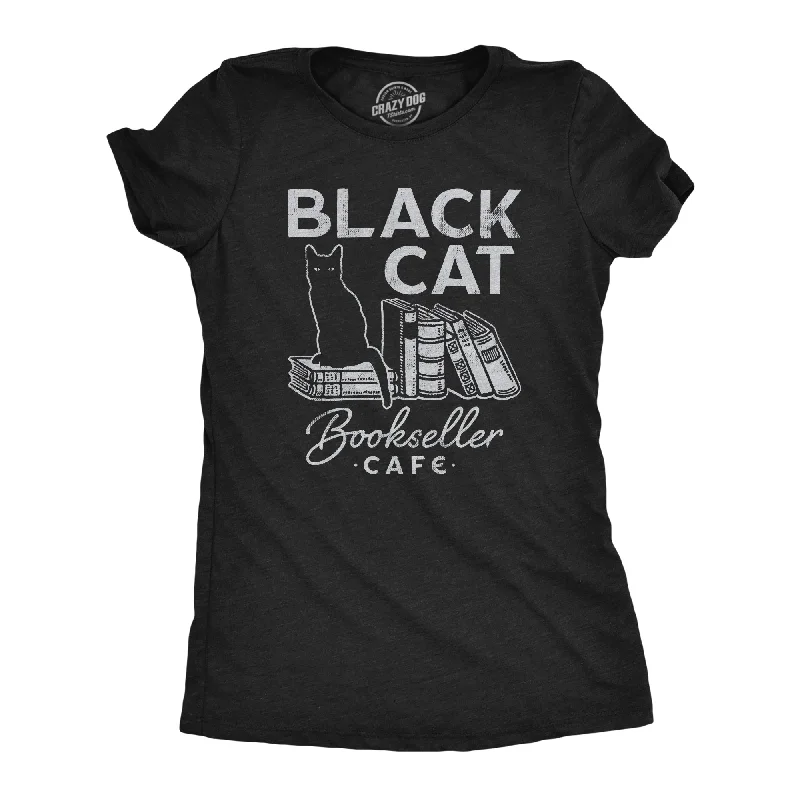 Black Cat Bookseller Cafe Women's T Shirt Earthy Women's Hemp - based