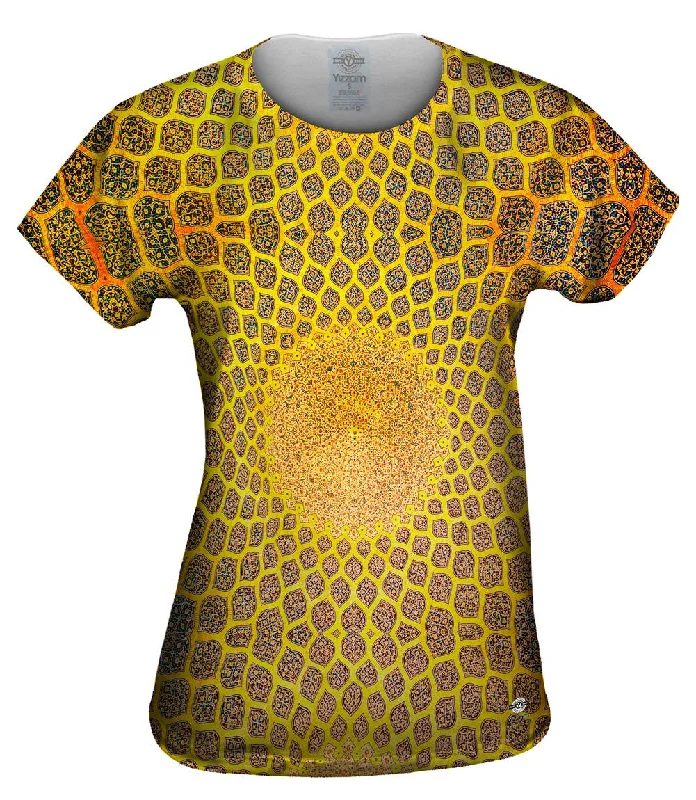 Golden Mosque Ceiling Isfahan Lotfollah Architecture Casual Women's Loose - fitting
