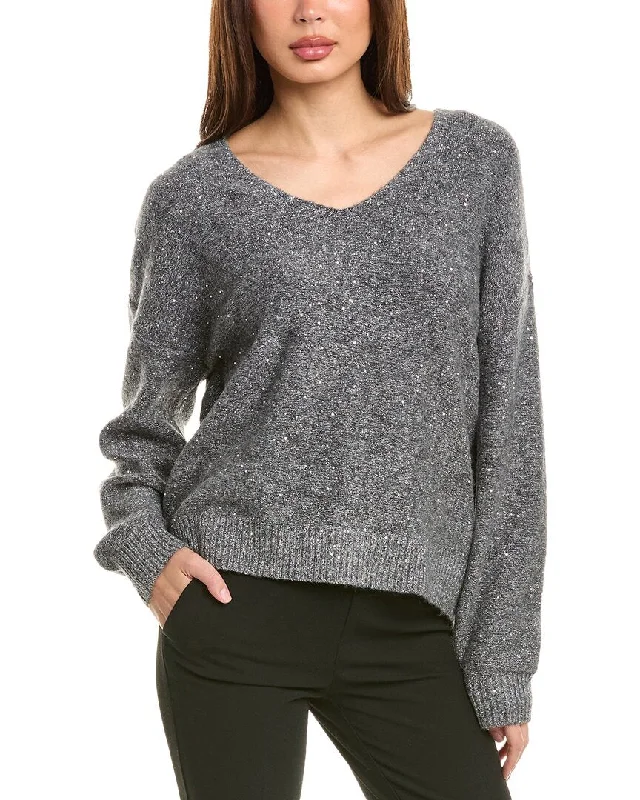 Vince Camuto Allover Sequins Sweater Traditional Women's 