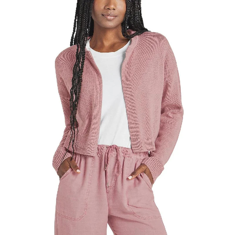 Lily Womens Ribbed Trim  Knit Cardigan Sweater Country