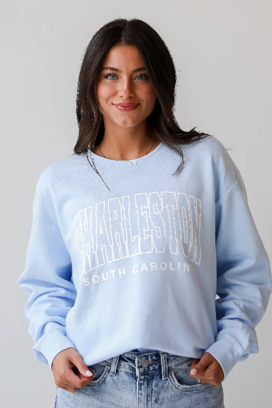 Light Blue Charleston South Carolina Block Letter Sweatshirt Country