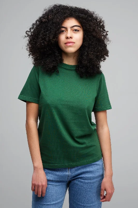 Women's Short Sleeve T Shirt - Bottle Green Sophisticated Women's 