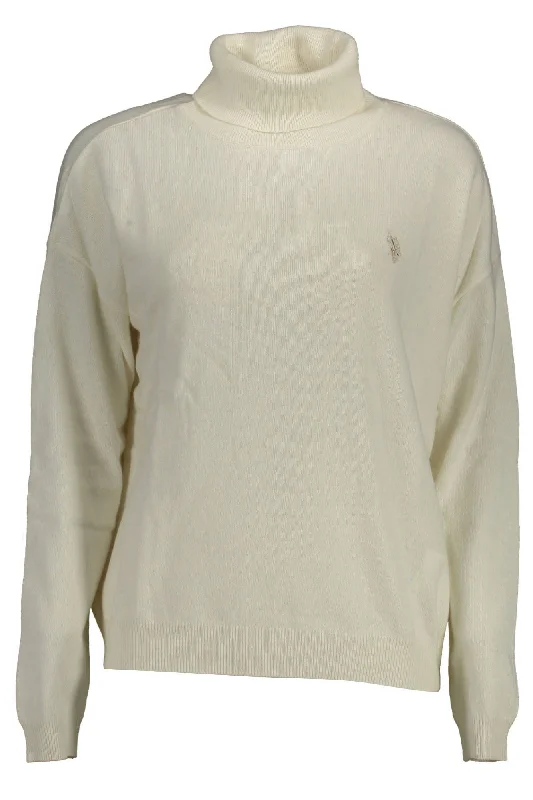 U.S. POLO ASSN. Elegant Turtleneck Sweater With Embroide Women's Logo Dapper Women's Bow - adorned