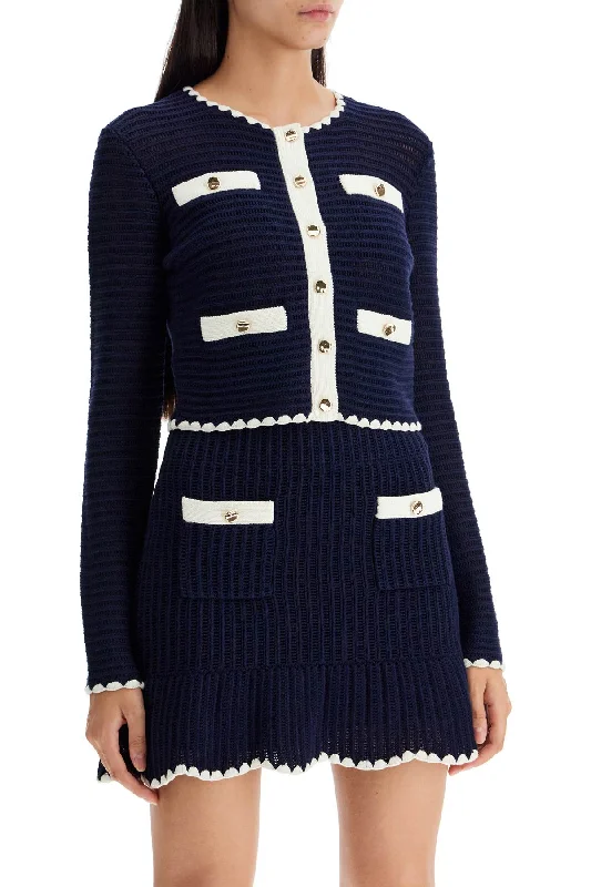 Self Portrait 'Cropped Crochet Cardigan Athletic Women's 