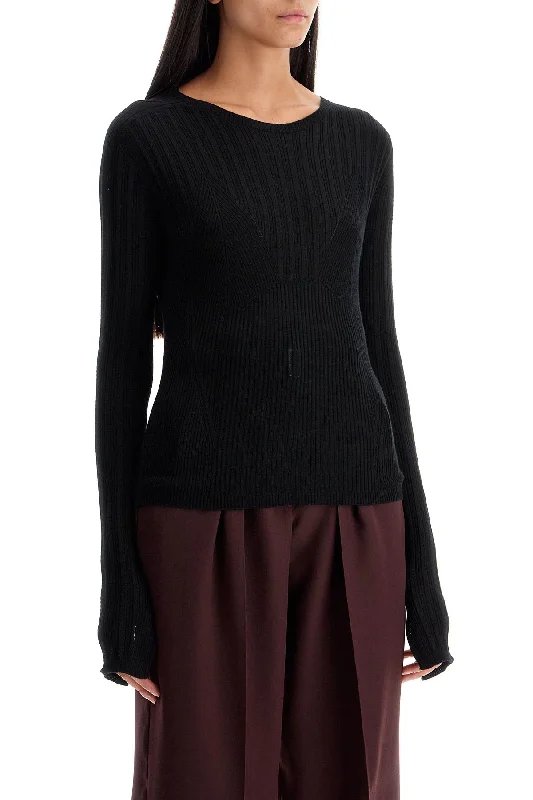 Lanvin Ribbed Crewneck Sweater Refined Women's Hand - crafted