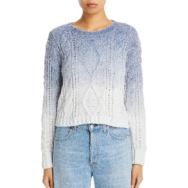 Womens Open Stitch Long Sleeve Crewneck Sweater Sporty Women's Tennis