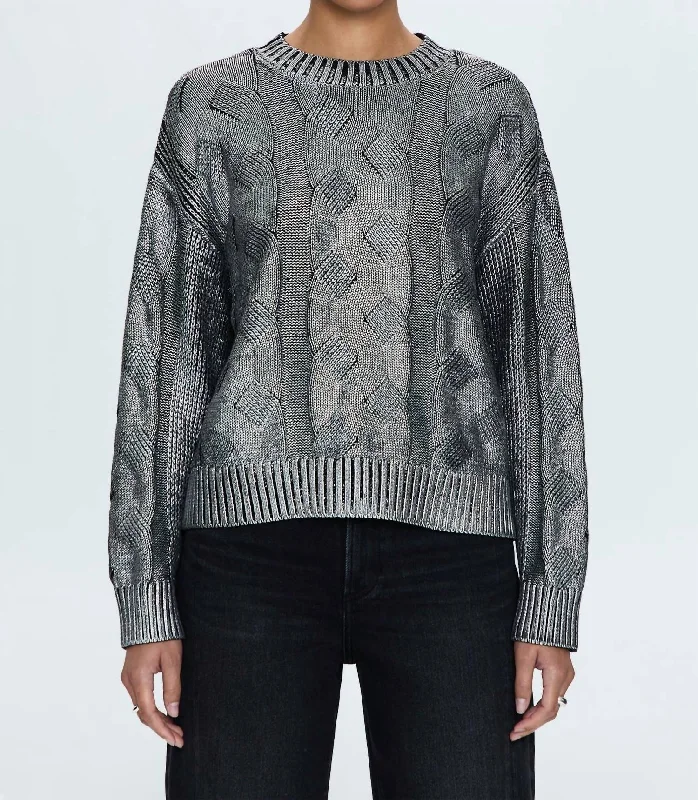 Everly Sweater In Gilded Midnight Polished Women's Silk
