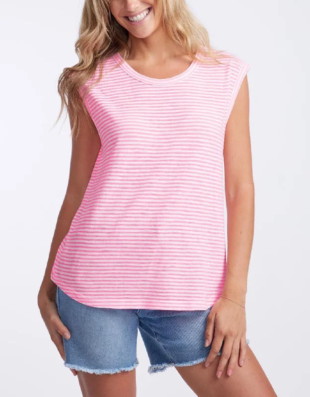 Sorbet Stripe Cali Tank - Gelati Pink Edgy Women's Punk