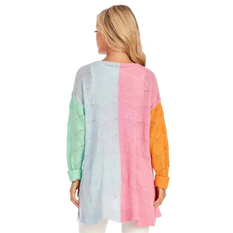 Parker Pastel Colorblock Cardigan In Multi Sophisticated Women's Tailored