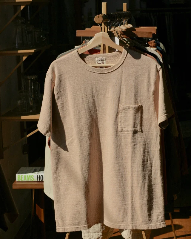 16oz Japanese Organic Cotton Pocket Tee Hand-Dyed with Chestnut - Light Kuri Feminine Women's Style 
