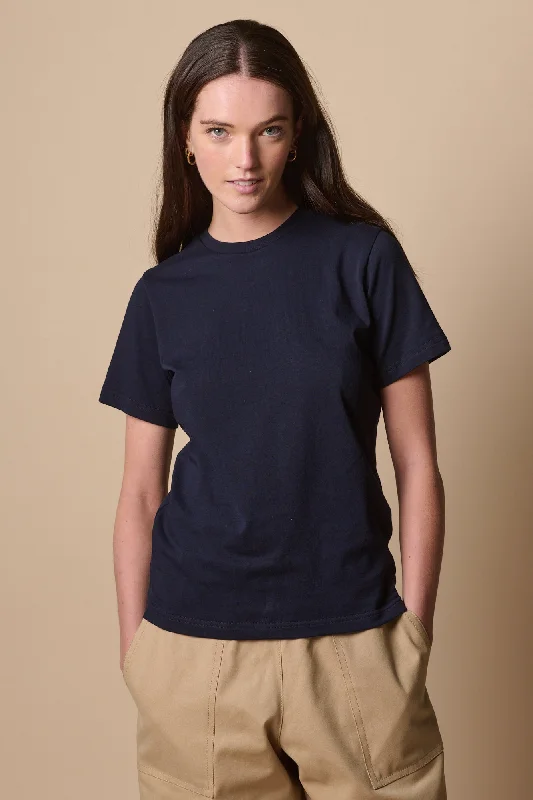 Women's Short Sleeve T Shirt - Navy Relaxed Women's 