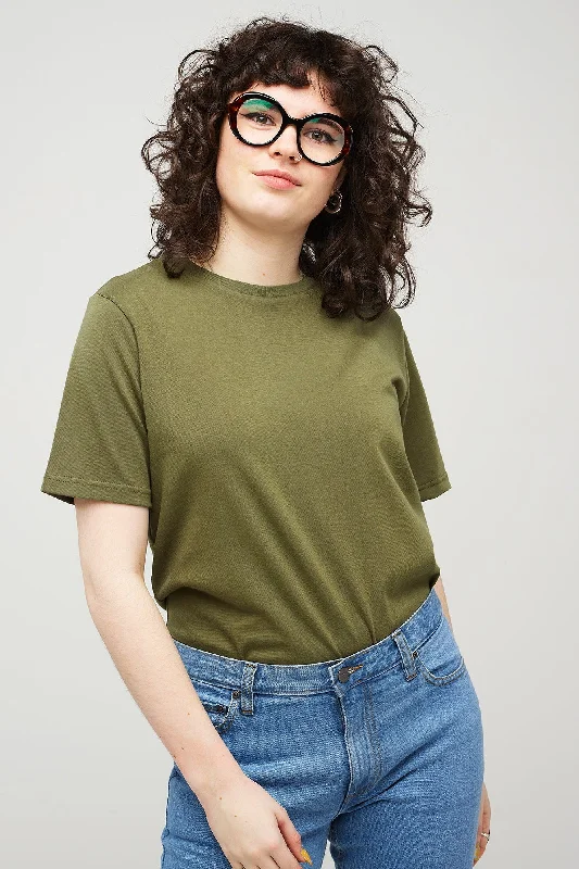Women's Short Sleeve T Shirt - Olive Rugged Women's Outdoor 