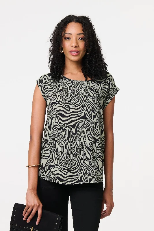 Marble Print Cap Sleeve Top performance