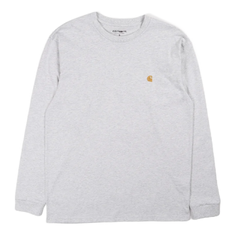 L/s Chase T-shirt Ash Heather / Gold Artistic Women's Hand - painted