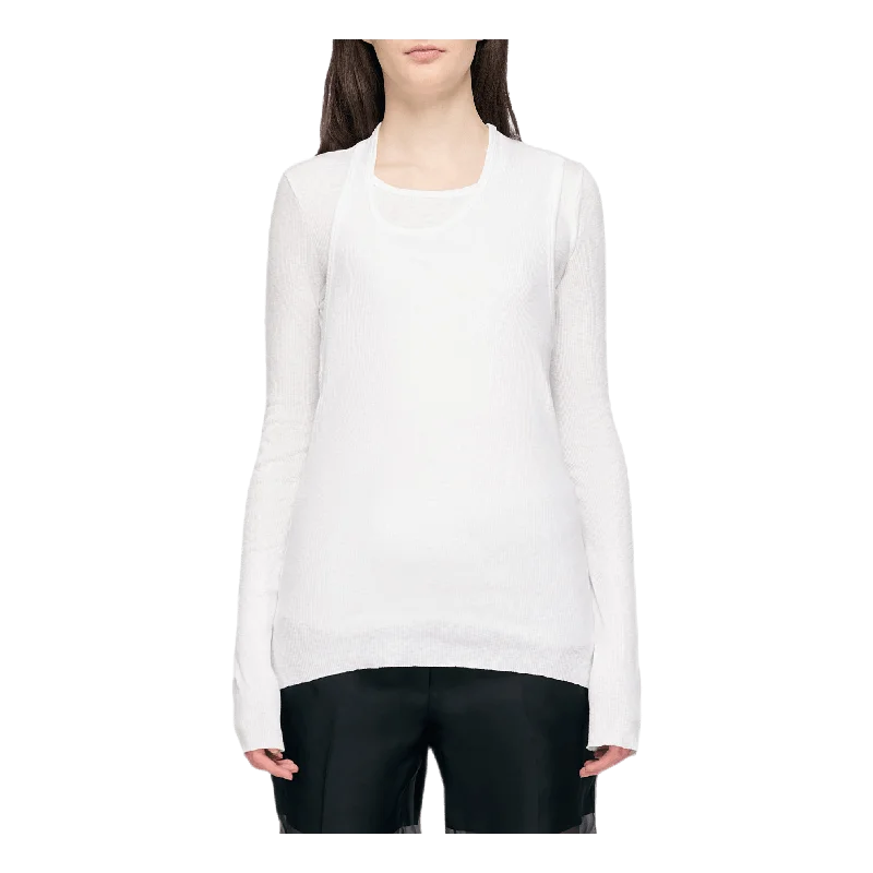 Long Sleeve Tee Pz Map White Refined Women's Velvet