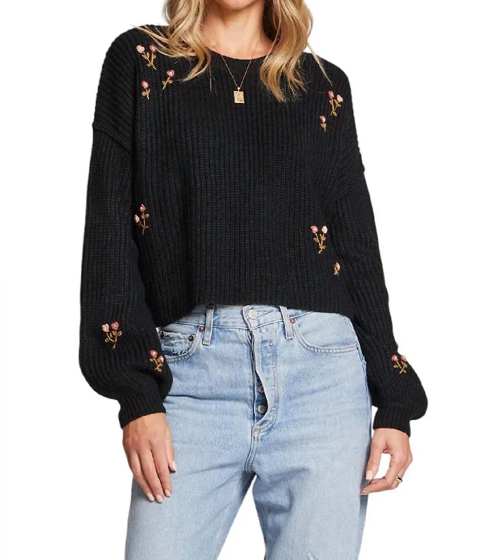 Charmed Sweater In Black Sporty Women's Athleisure 