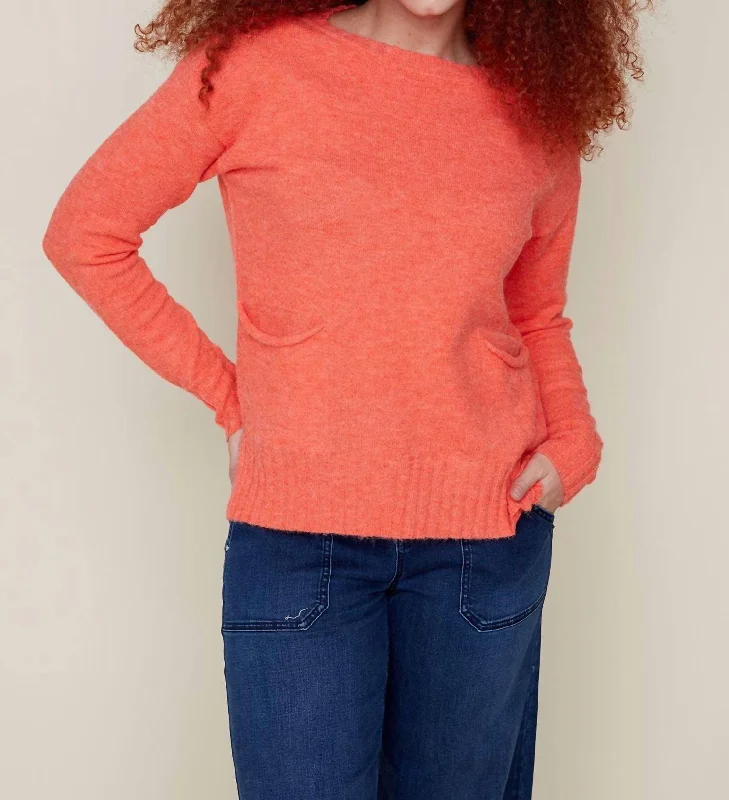 Knit With Pockets Sweater In Sunset garde