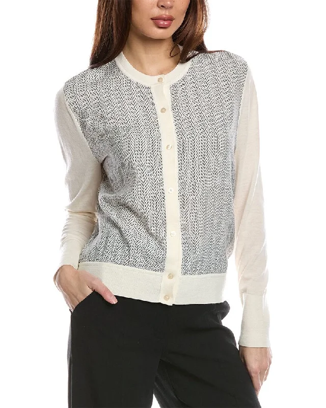 Hugo Boss Flonta Silk-Blend Wool Cardigan French