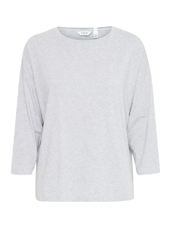 Pamila Mid Sleeve T-shirt Lt Grey Geometric
