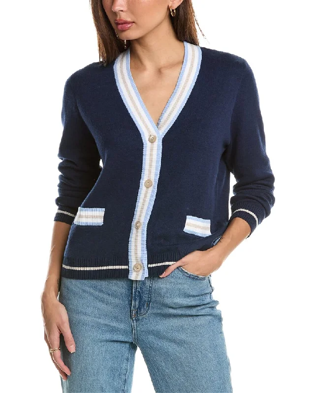Forte Cashmere Tipped V-Neck Cashmere-Blend Cardigan Rugged Women's Outdoor 