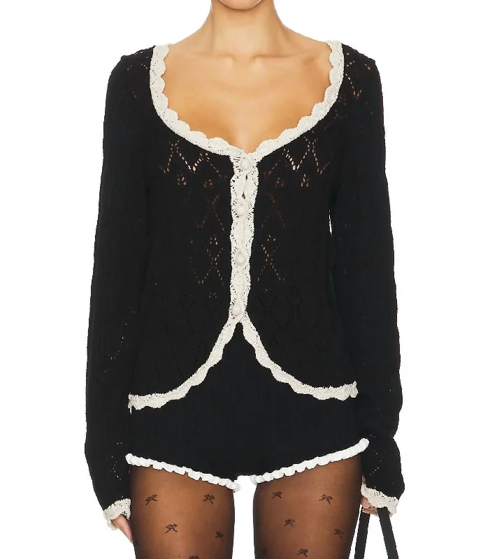 Adelene Cardi In Black Cream French