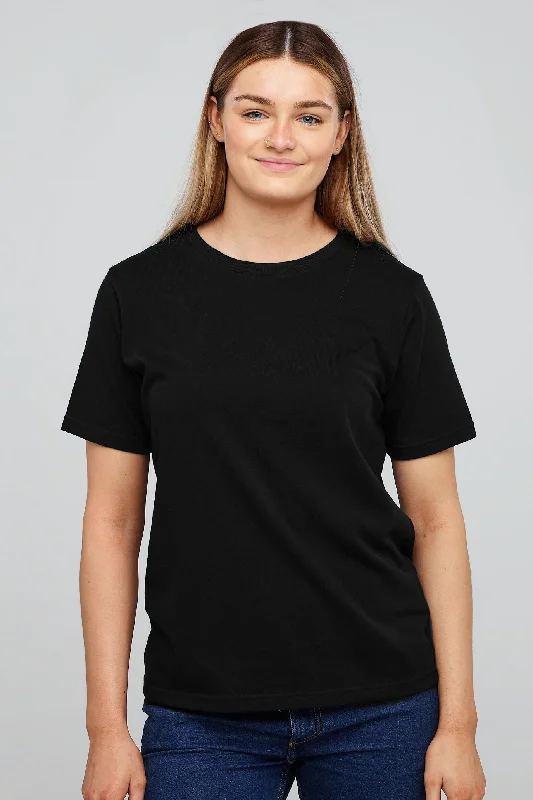 Women's Short Sleeve T Shirt - Black Relaxed Women's 