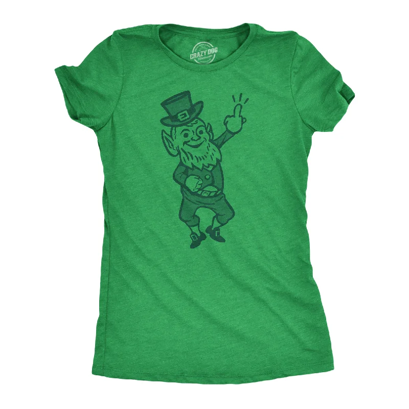 Leprechaun Middle Finger Women's T Shirt Edgy Women's Punk