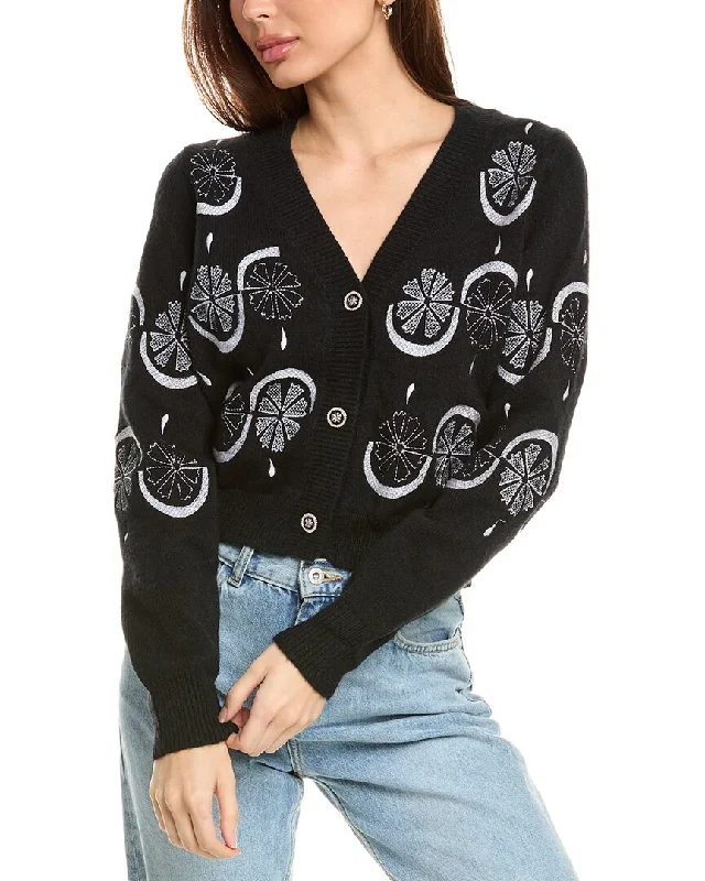 Gracia Embroidered Cardigan Hip Women's Retro